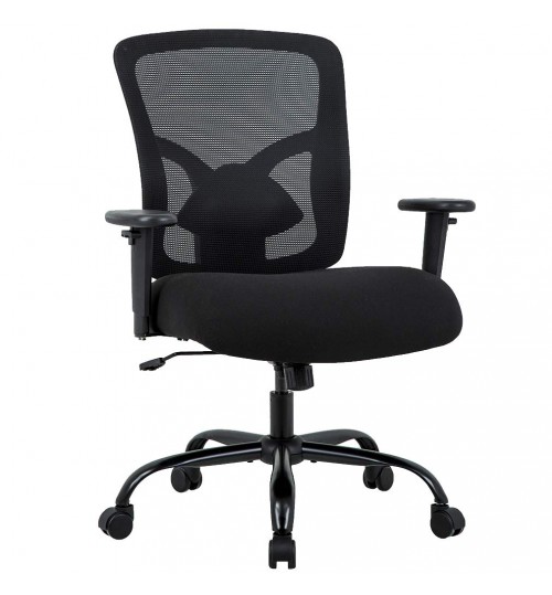 Big And Tall Office Chair 400lbs Offrice Chair Mesh Computer Chair With Lumbar Support Wide Seat Adjustable Arms Rotary High Back Task Ergonomic Chair For Women And Men Black